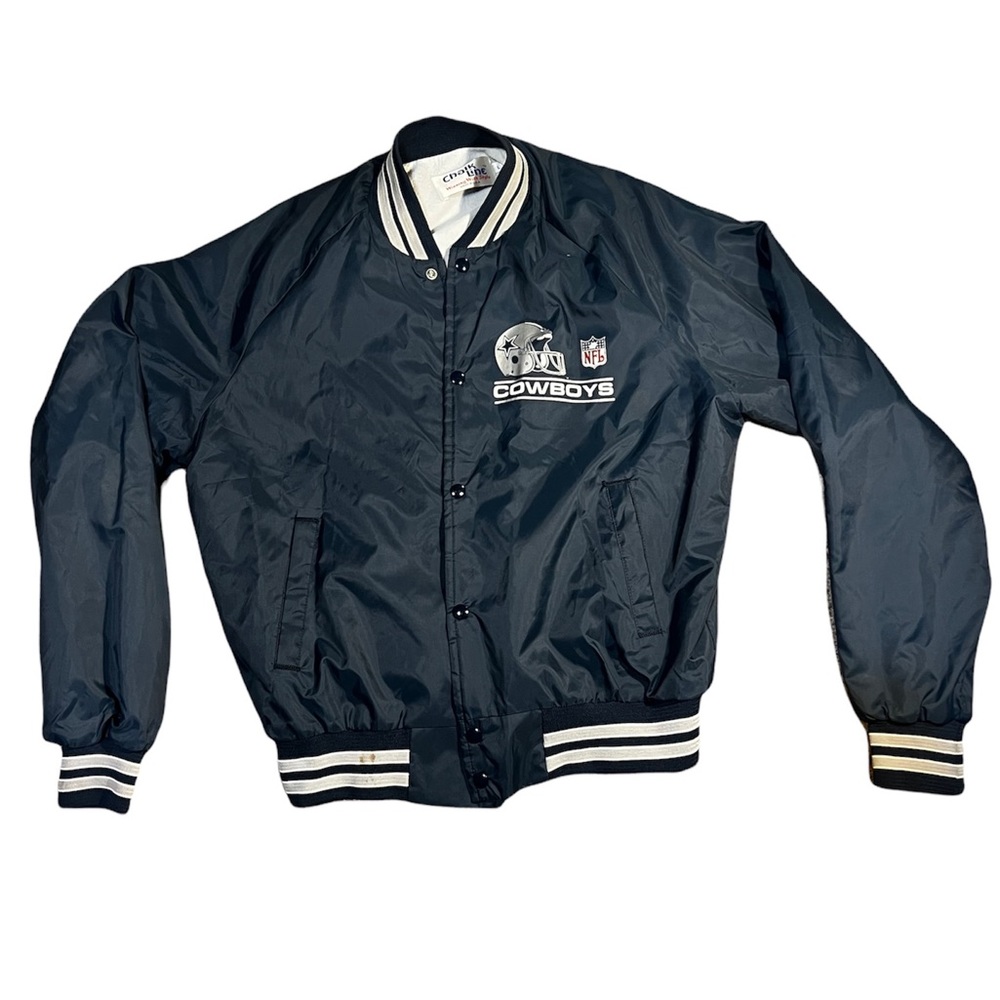 SOLD Dallas Cowboys Chalk Line Vintage Insulated Jacket Medium Nfl Football 80s